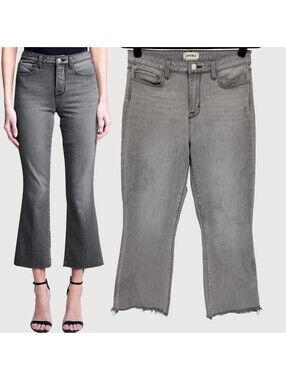 L'Agence Kendra Crop Flare Jeans Gray 28